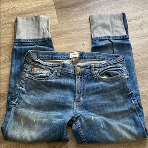 hudson cuffed mom jeans